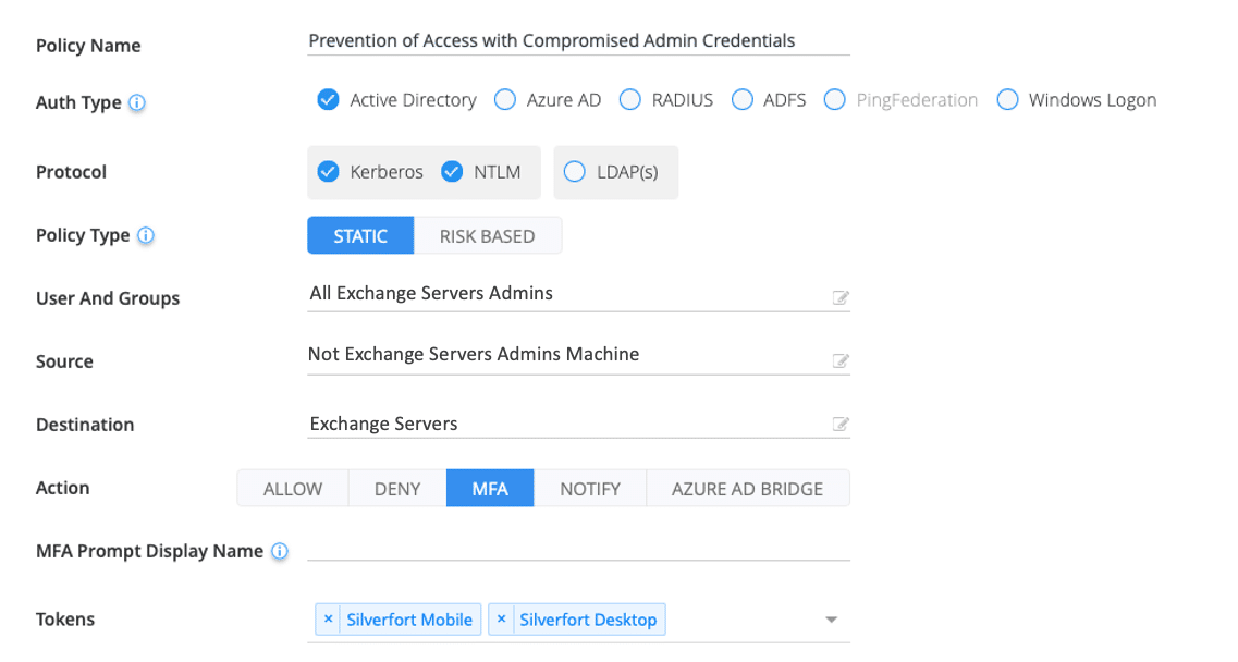 MFA for Administrative Access