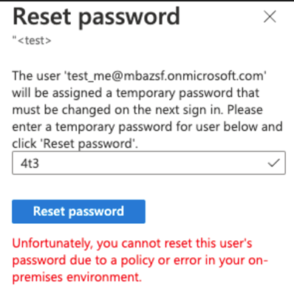 reset password