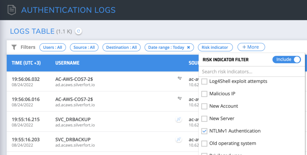 ntlmv1 logs table