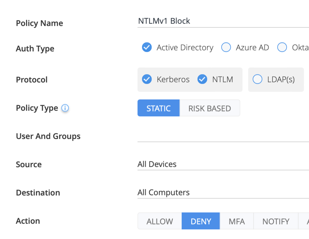 ntlmv1 deny policies