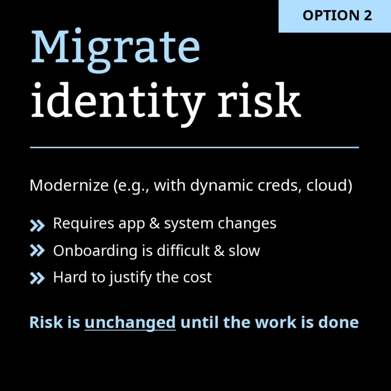 Migrate identity risk
