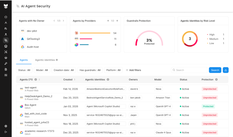Product screenshot AI Agent Security from Silverfort