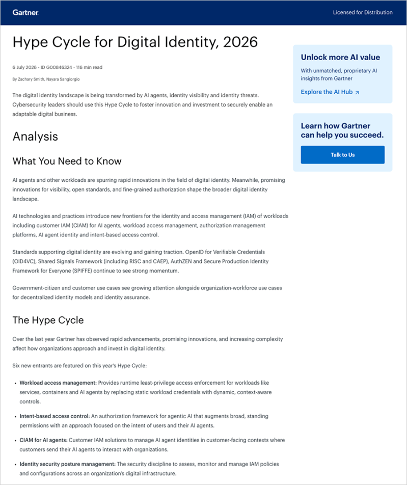Gartner Hype Cycle for Digital Identity – หน้าปก