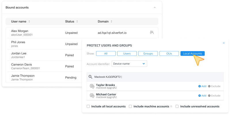 Bound accounts (1) (2) Bound accounts (1) (2)